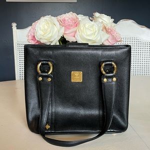 NWOT MCM MUNCHEN BLACK LEATHER TOTE